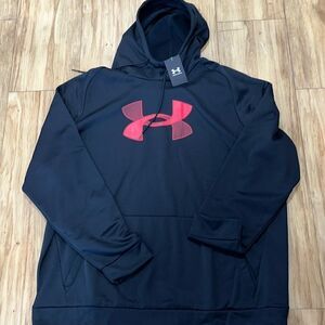 New BIG Man Black men’s Under Armour high neck Fleece Hoodie Hooded sweatshirt